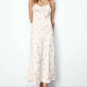 Zara backless 90s style floral silky slip dress